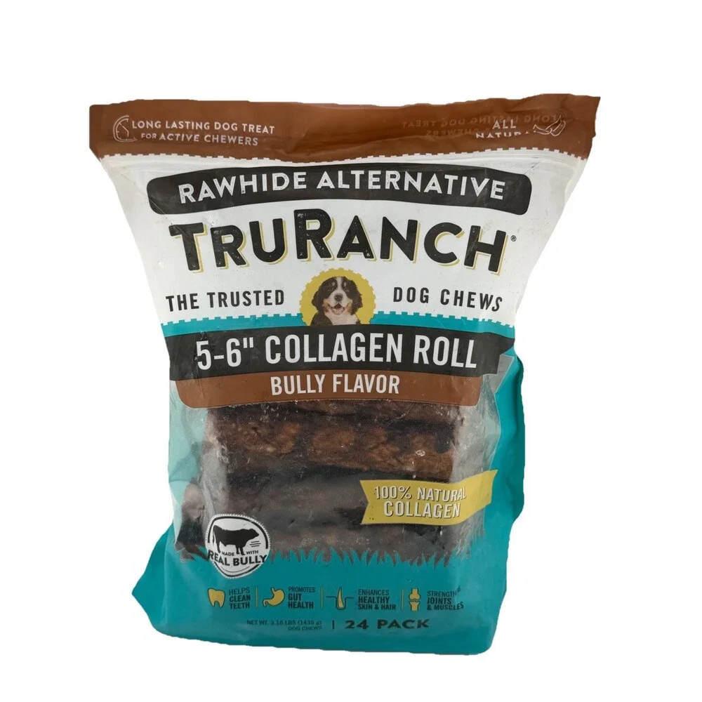 TruRanch Collagen Roll Dog Treat Chews, Bully Flavor - 24 Count